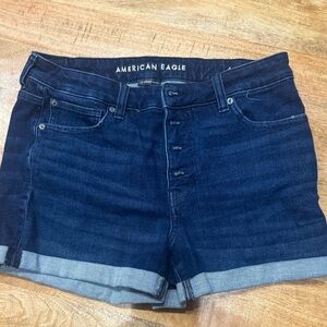 Brand New American Eagle Outfitters Blue Jean Shorts Cuffed Mid-Length